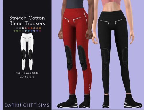 Stretch Cotton Blend Trousers