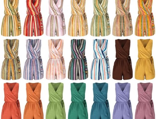 Striped romper at LazyEyelids