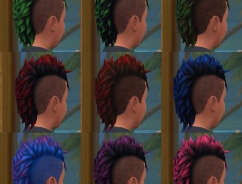 Sulani Mohawk Dip Dye Colors Child Version by IntrepidVector at Mod The Sims