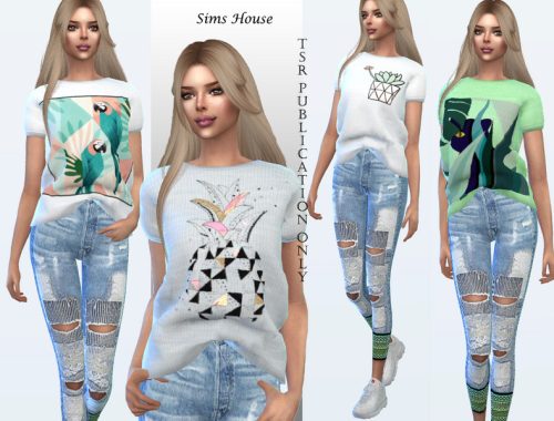 Sulani print t-shirt for women tucked in front
