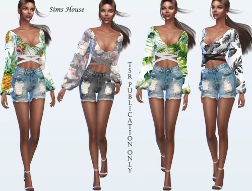 Sulani tropical motif blouse