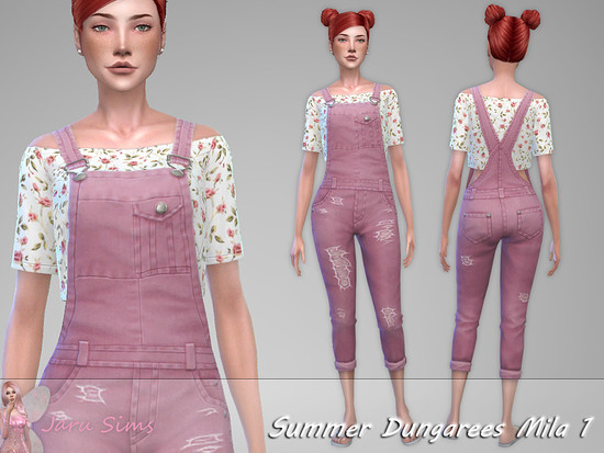 Summer Dungarees Mila 1 - Cats & Dogs needed - The Sims 4 Catalog