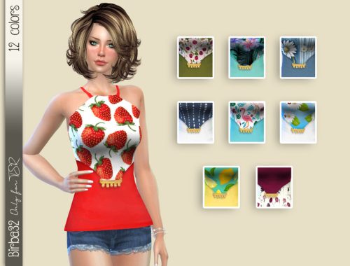 Summer fruit and flowers shirt