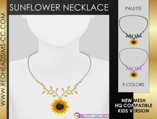 SUNFLOWER NECKLACE by Thiago Mitchell at REDHEADSIMS