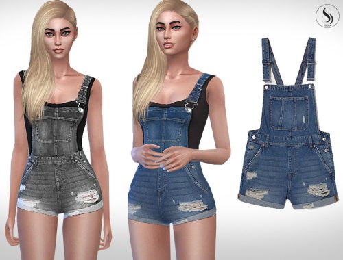 Super Short Denim Romper