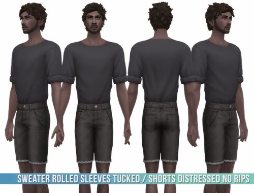 Sweater & Distressed Shorts at Busted Pixels
