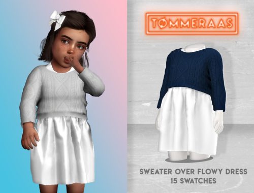 Sweater over Flowy Dress