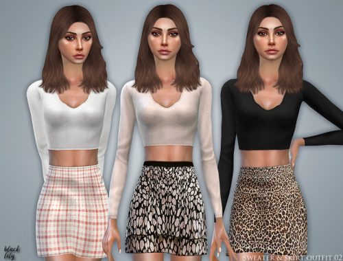 Sweater & Skirt Outfit 02