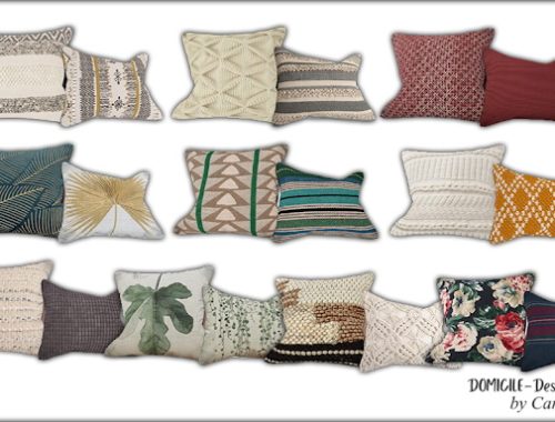 Sweet September sofa, pillows, dresser, plant & lamp at DOMICILE Design TS4