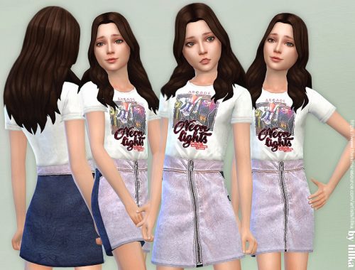 T-Shirt with Metallized Skirt