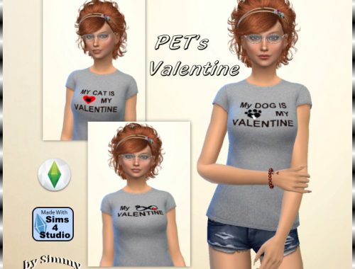 T-shirts for Valentine’s Day F by Simmy at All 4 Sims
