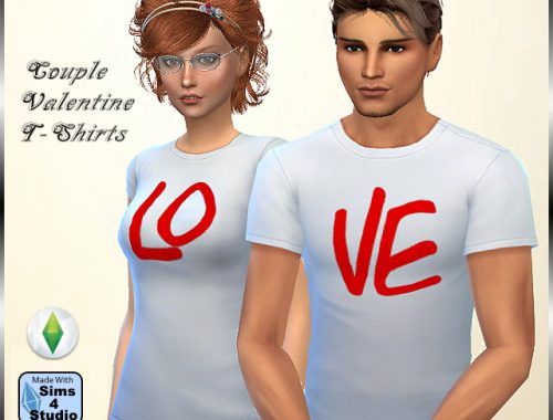 T-shirts for Valentine’s Day F by Simmy at All 4 Sims