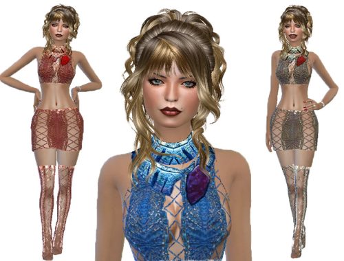 T55 Lace skirt and top