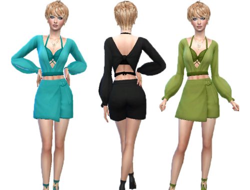 T55 short skirt outfit