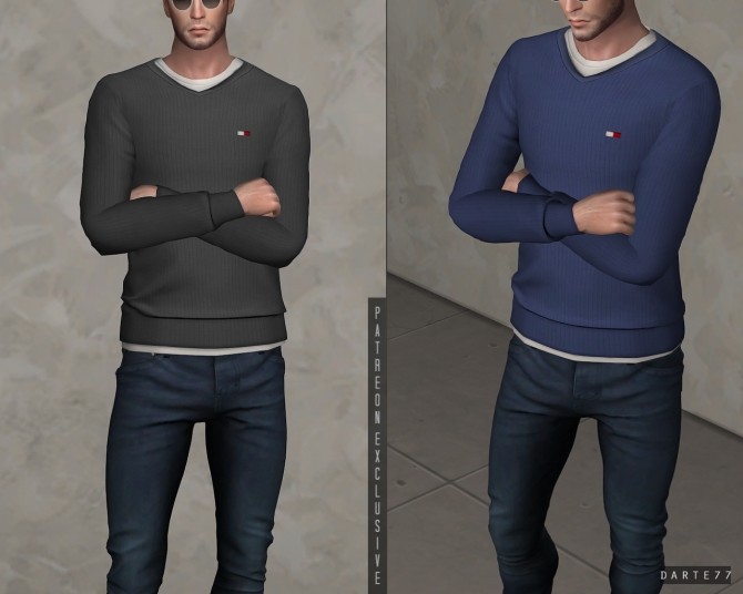 TH V Neck Sweater (P) at Darte77 - The Sims 4 Catalog