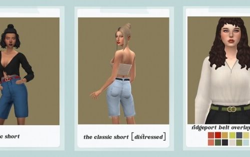 The Classic Jean Short + belt overlay recolor at Simminginchi