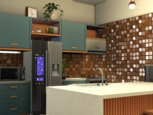 The Sims 4 Eco Kitchen Custom Stuff Pack by littledica