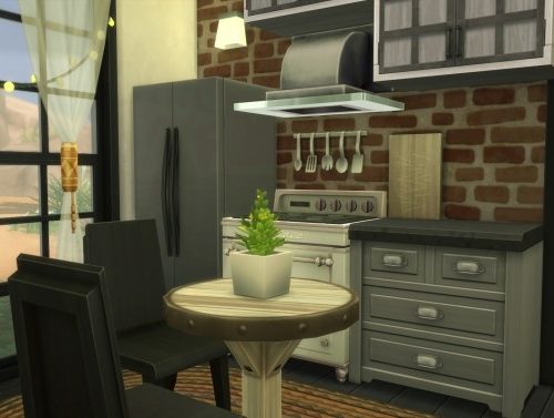 Tiny Black and White house by Cassie Flouf at L’UniverSims