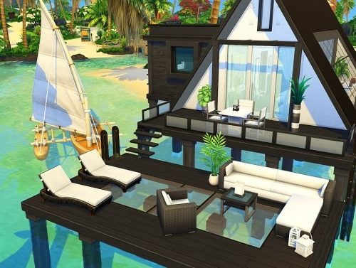 TINY MODERN A-FRAME HOUSE at Aveline Sims