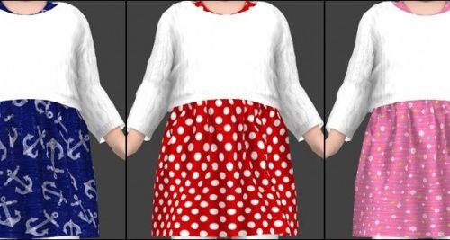 Tommeraas Sweater over Flowy Dress Recolors at Annett’s Sims 4 Welt