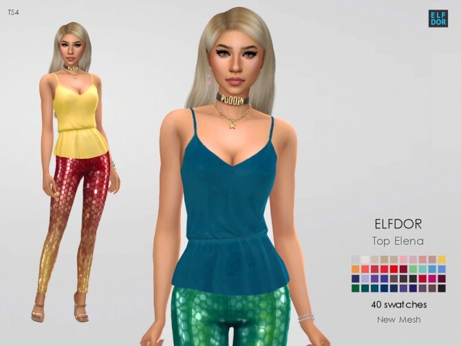 Top Elena at Elfdor Sims - The Sims 4 Catalog