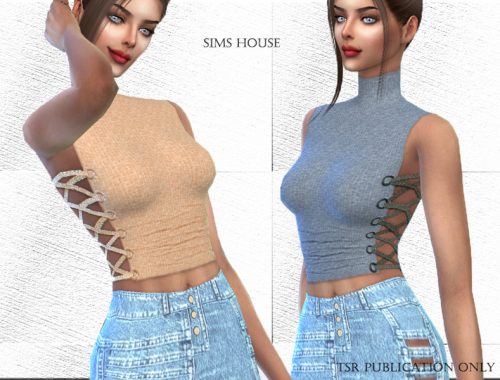 Top with lacing on the sides