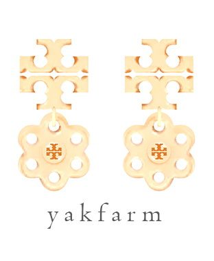Tory Burch Logo Charm Earrings at Yakfarm
