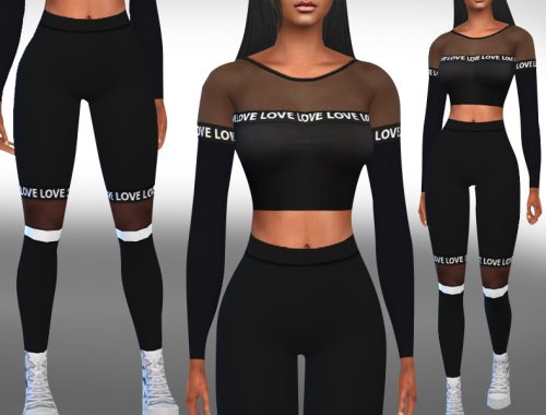 Transparent Detail Jogging Outfit