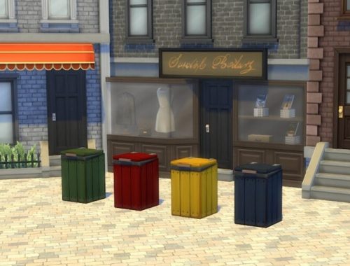 Trash and Garbage bins at KyriaT’s Sims 4 World