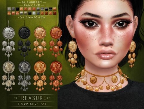 Treasure necklace and earrings at Blahberry Pancake