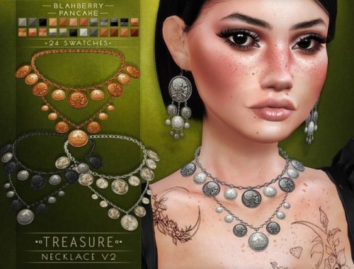 Treasure necklace and earrings at Blahberry Pancake