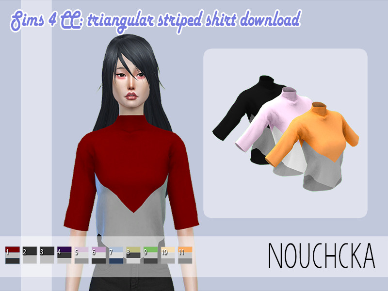 Triangular striped shirt - The Sims 4 Catalog