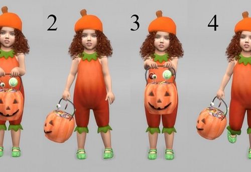 Trick or Treat! Pumpkin bucket and pose pack at Sims 4 Studio