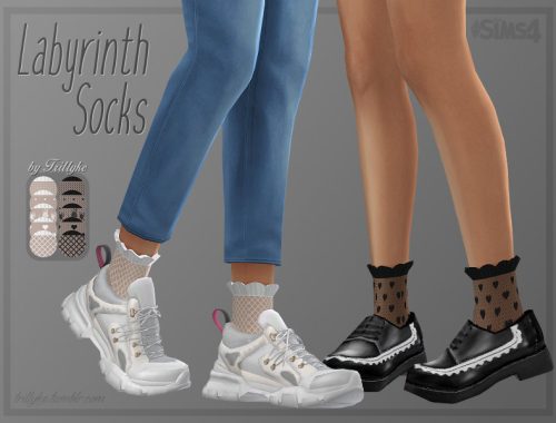 The Sims Resource - Black and White Knit Tights