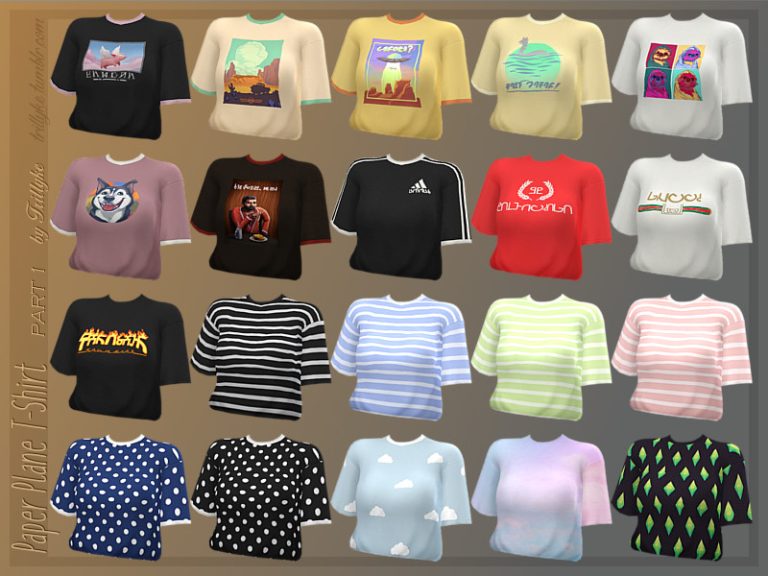 Trillyke - Paper Plane T-Shirt (Part 1) - The Sims 4 Catalog