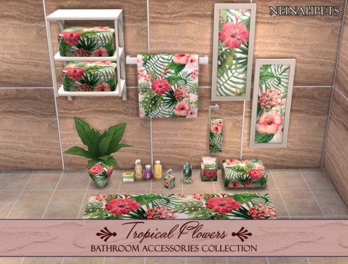 Tropical Flowers Bathroom Accessories