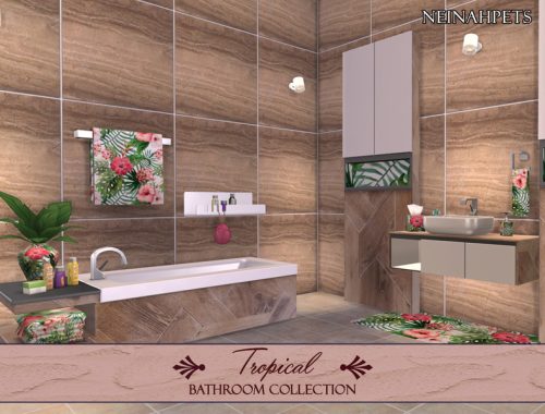 Tropical Flowers Bathroom