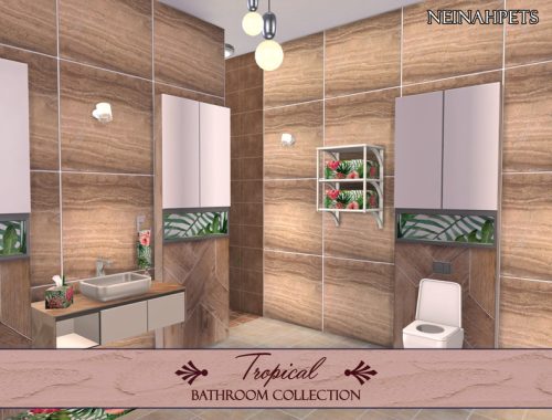 Tropical Flowers Bathroom