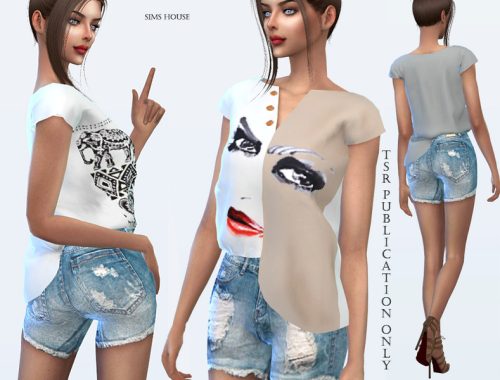 Tropics asymmetrical t-shirt