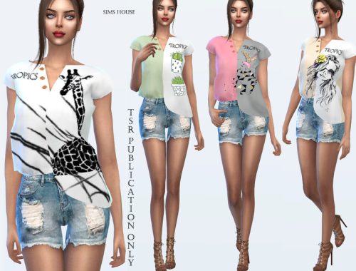 Tropics asymmetrical t-shirt