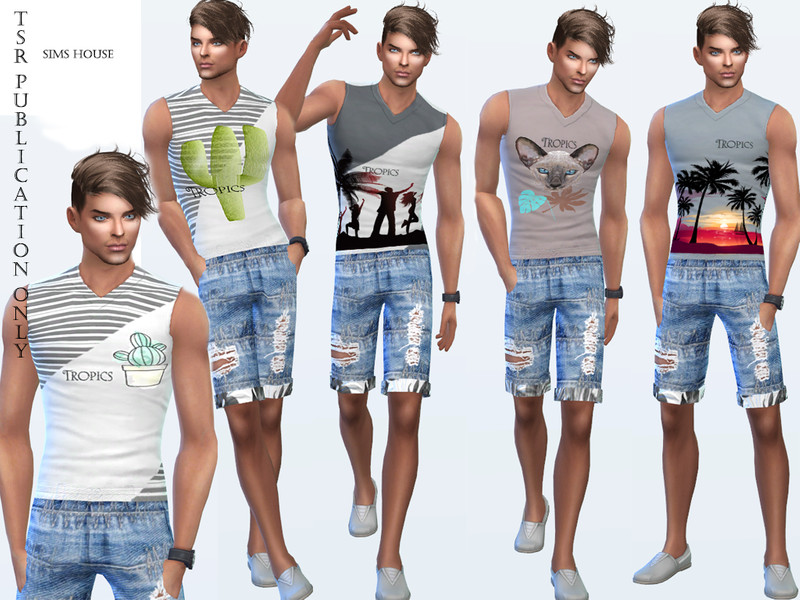 Tropics Mens Sleeveless T Shirt The Sims 4 Catalog