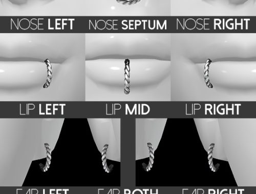 Trouble piercing set at Praline Sims