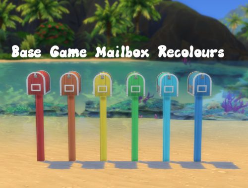 TS4 Base Game Mailbox Recolours Set