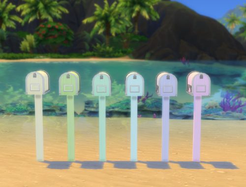 TS4 Base Game Mailbox Recolours Set