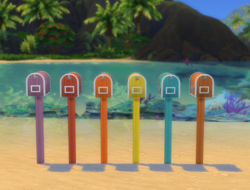 TS4 Base Game Mailbox Recolours Set