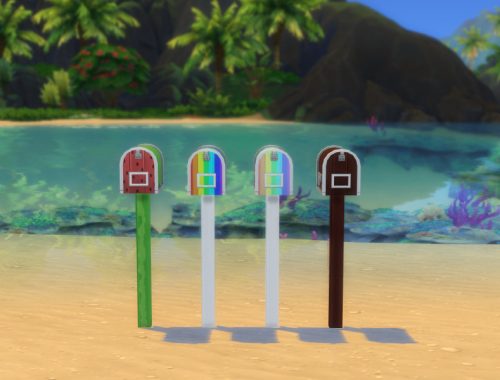 TS4 Base Game Mailbox Recolours Set