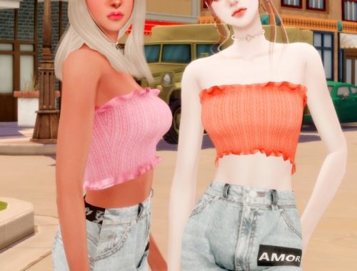 Tube top & Unique jeans at RIMINGs