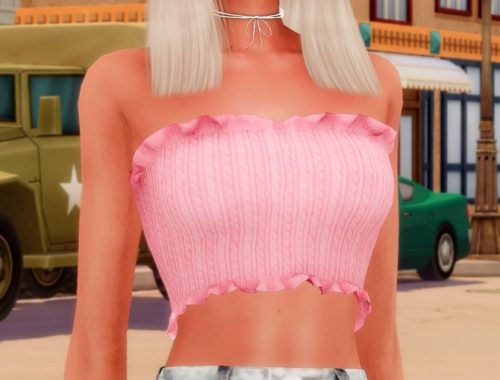 Tube top & Unique jeans at RIMINGs