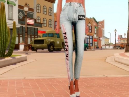 Tube top & Unique jeans at RIMINGs