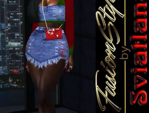 Denim skirt sims 4